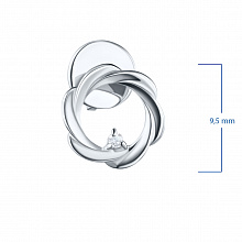 Sterling Silver Earring Studs with 2 Round-Cut Diamonds 0.018 CT.TW