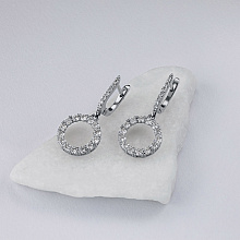 14K White Gold Earrings with 42 Round-Cut Lab-Created Diamonds 1.651 CT.TW