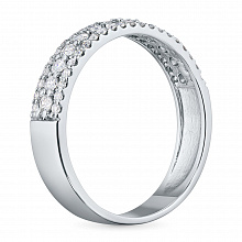 14K White Gold Ring with 55 Round-Cut Lab-Created Diamonds 0.553 CT.TW