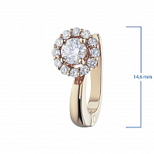 14K Rose Gold Earrings with 26 Round-Cut Lab-Created Diamonds 0.945 CT.TW
