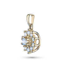 Yellow Gold Pendant with 11 Round-Cut Lab-Created Diamonds 0.684 CT.TW - изображение 2