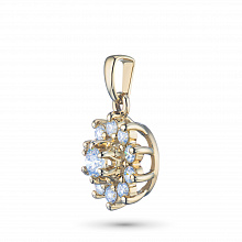 14K Yellow Gold Pendant with 11 Round-Cut Lab-Created Diamonds 0.791 CT.TW
