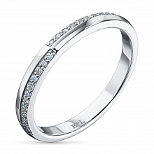 14K White Gold Ring with 24 Round-Cut Lab-Created Diamonds 0.137 CT.TW