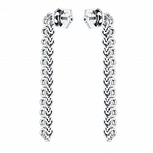 14K White Gold Earring Studs with 74 Round-Cut Lab-Created Diamonds 1.762 CT.TW