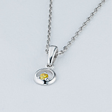 Sterling Silver Pendant with 1 Round-Cut Lab-Created Diamond 0.065 CT.TW