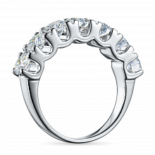 14K White Gold Ring with 7 Round-Cut Lab-Created Diamonds 2.513 CT.TW