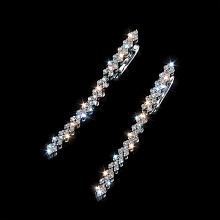 14K White Gold Earrings with 98 Round-Cut Lab-Created Diamonds 1.433 CT.TW