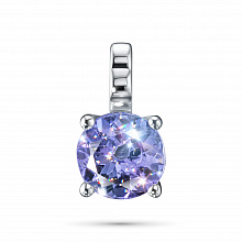 Sterling Silver Pendant with 1 Round-Cut Tanzanite 0.5 CT.TW
