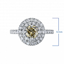 14K White Gold Ring with 47 Round-Cut Lab-Created Diamonds 1.145 CT.TW