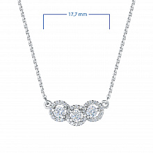 Sterling Silver Necklace with 33 Round-Cut Lab-Created Diamonds 0.516 CT.TW