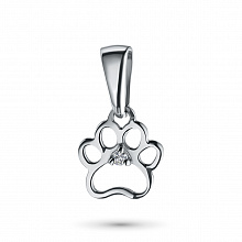 Sterling Silver Pendant with 1 Round-Cut Lab-Created Diamond 0.006 CT.TW