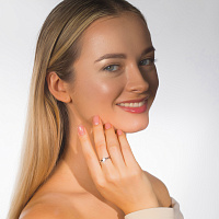 Sterling Silver Ring with 1 Round-Cut Lab-Created Diamond 0.276 CT.TW - изображение 5