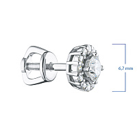 14K White Gold Earring Studs with 26 Round-Cut Lab-Created Diamonds 0.681 CT.TW - изображение 2