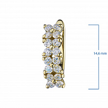 Yellow Gold Earrings with 32 Round-Cut Diamonds 0.764 CT.TW