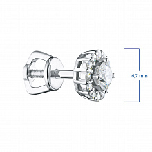 14K White Gold Earring Studs with 26 Round-Cut Lab-Created Diamonds 0.681 CT.TW