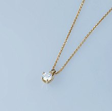 14K Yellow Gold Pendant with 1 Round-Cut Lab-Created Diamond 0.553 CT.TW