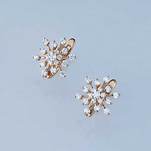 14K Rose Gold Earrings with 38 Round-Cut Lab-Created Diamonds 0.668 CT.TW