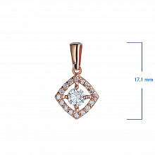 14K Rose Gold Pendant with 17 Round-Cut Lab-Created Diamonds 0.367 CT.TW