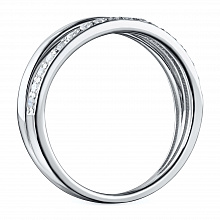 14K White Gold Ring with 17 Round-Cut Lab-Created Diamonds 0.219 CT.TW