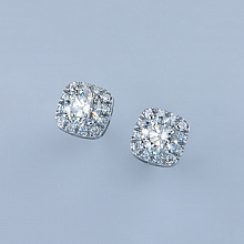 White Gold Earring Studs with 34 Round-Cut Lab-Created Diamonds 2.704 CT.TW