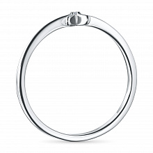 14K White Gold Ring with 1 Round-Cut Lab-Created Diamond 0.008 CT.TW