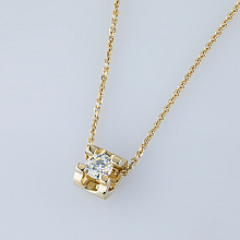 Yellow Gold Pendant with 1 Round-Cut Diamond 0.55 CT.TW