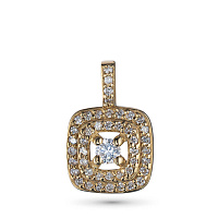 14K Yellow Gold Pendant with 46 Round-Cut Lab-Created Diamonds 0.402 CT.TW - изображение 1