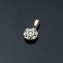 14K Rose Gold Pendant with 13 Round-Cut Lab-Created Diamonds 0.264 CT.TW