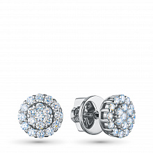 Sterling Silver Earring Studs with 38 Round-Cut Lab-Created Diamonds 0.647 CT.TW