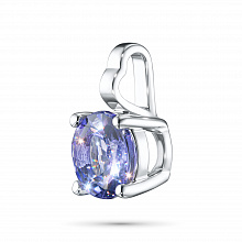 Sterling Silver Pendant with 1 Round-Cut Tanzanite 0.5 CT.TW