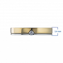 14K White and Yellow Gold Ring with 1 Round-Cut Lab-Created Diamond 0.019 CT.TW