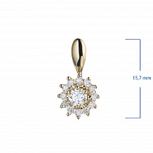 Yellow Gold Pendant with 13 Round-Cut Lab-Created Diamonds 0.375 CT.TW