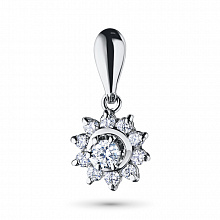 14K White Gold Pendant with 11 Round-Cut Lab-Created Diamonds 0.557 CT.TW