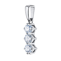 14K White Gold Pendant with 3 Round-Cut Lab-Created Diamonds 0.382 CT.TW - изображение 3