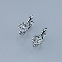 Sterling Silver Earrings with 34 Round-Cut Lab-Created Diamonds 0.346 CT.TW - изображение 4