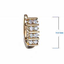 14K Yellow Gold Earrings with 16 Round-Cut Lab-Created Diamonds 0.636 CT.TW