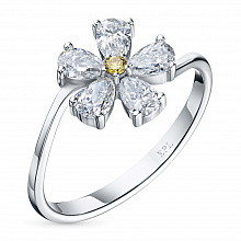 14K White Gold Ring with 6 Round-Cut Lab-Created Diamonds 0.798 CT.TW