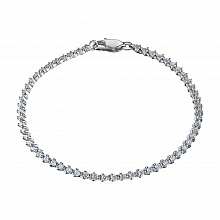 14K White Gold Bracelet with 56 Round-Cut Lab-Created Diamonds 2.005 CT.TW