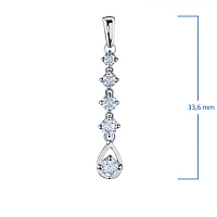 White Gold Pendant with 5 Round-Cut Lab-Created Diamonds 0.589 CT.TW - изображение 3
