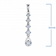 14K White Gold Pendant with 5 Round-Cut Lab-Created Diamonds 0.618 CT.TW