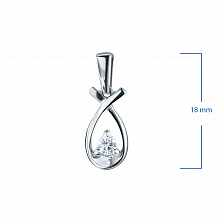 Sterling Silver Pendant with 1 Round-Cut Diamond 0.126 CT.TW