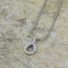 Sterling Silver Pendant with 11 Round-Cut Lab-Created Diamonds 0.315 CT.TW