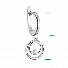 Sterling Silver Earrings with 2 Round-Cut Lab-Created Diamonds 0.026 CT.TW