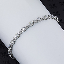 14K White Gold Bracelet with 37 Round-Cut Lab-Created Diamonds 2.653 CT.TW