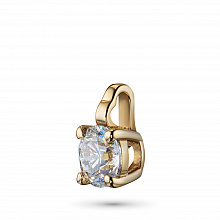 14K Yellow Gold Pendant with 1 Round-Cut Lab-Created Diamond 0.34 CT.TW