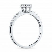 14K White Gold Ring with 21 Round-Cut Lab-Created Diamonds 0.53 CT.TW