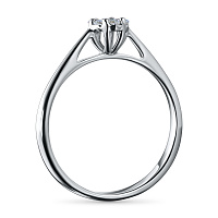 Sterling Silver Ring with 7 Round-Cut Lab-Created Diamonds 0.107 CT.TW - изображение 8
