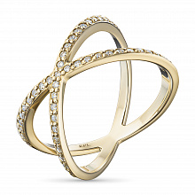 14K Yellow Gold Ring with 45 Round-Cut Lab-Created Diamonds 0.58 CT.TW