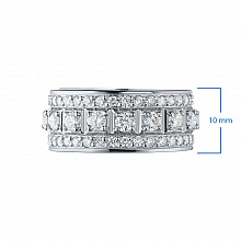14K White Gold Ring with 84 Round-Cut Lab-Created Diamonds 2.986 CT.TW