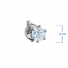Sterling Silver Earring Studs with 2 Round-Cut Lab-Created Diamonds 0.454 CT.TW